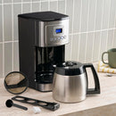 12-Cup Programmable Coffee Maker with Thermal Carafe, 1-4 Cup Setting, Brew Strength Control and Brew Pause, Stainless Steel, Silver