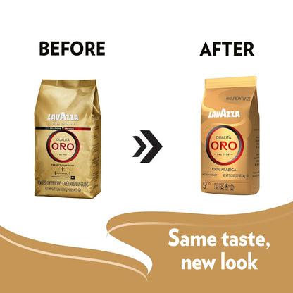 Lavazza Qualità Oro Whole Bean Coffee Blend, Medium Roast, 2.2 lb Bag