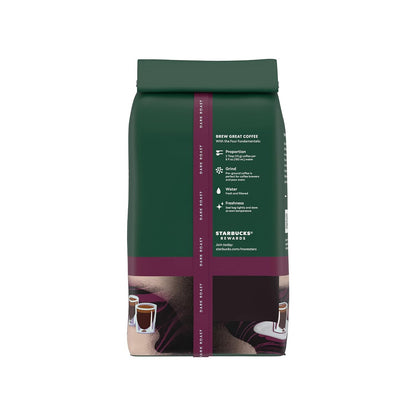 Starbucks Espresso Roast Dark Roast Ground Coffee 28 oz Bag, 100% Arabica Beans, Rich Caramel & Molasses Flavor