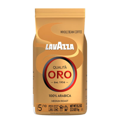 Lavazza Qualità Oro Whole Bean Coffee Blend, Medium Roast, 2.2 lb Bag