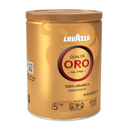 Lavazza Qualità Oro Ground Coffee, Medium Roast, 100% Arabica, 8.8 oz Tin (Pack of 4)