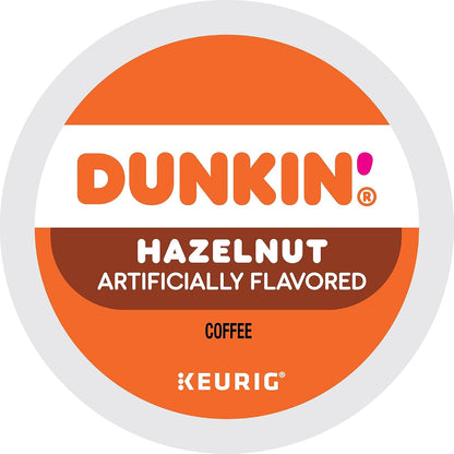 Dunkin' Hazelnut Flavored Medium Roast K-Cup Coffee Pods 22 Count, Keurig Compatible, Arabica Coffee, Smooth Nutty Flavor