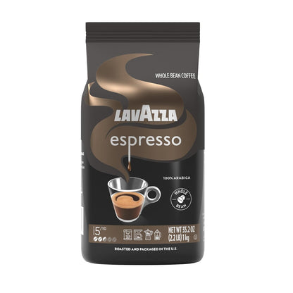 Lavazza Espresso Whole Bean Coffee Medium Roast 2.2 lb Bag, 100% Arabica Beans, Smooth Floral & Fruity Espresso Blend