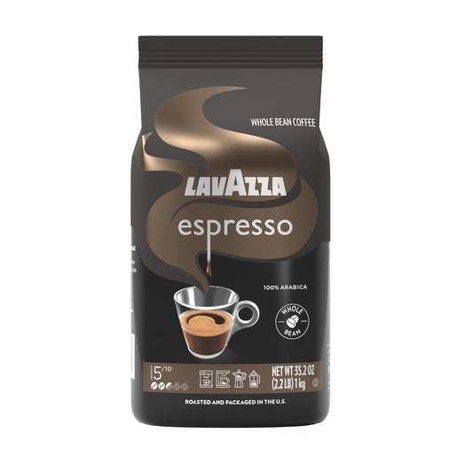 Lavazza Espresso Whole Bean Coffee Medium Roast 2.2 lb Bag, 100% Arabica Beans, Smooth Floral & Fruity Espresso Blend