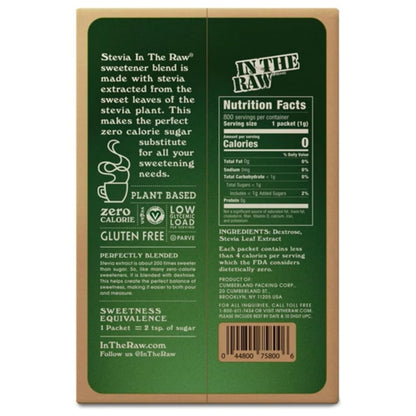 Stevia in the Raw Zero Calorie Sweetener Portion Packets, Original, 800 Count