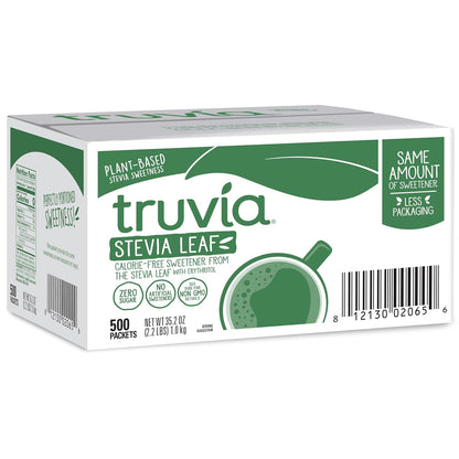 Truvia Original Calorie-Free Stevia Sweetener Packets, 500 Count, Zero Sugar Sugar Substitute