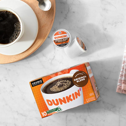 Dunkin' Original Blend Medium Roast Coffee K-Cup Pods, Keurig Compatible, 60 Count (6 Pack)