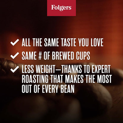 Folgers Simply Smooth Medium Roast Ground Coffee 23 oz Canister, AromaSeal Container, Smooth Flavor, Stomach Friendly Coffee