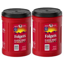 Folgers Classic Roast Medium Roast Ground Coffee 43.5 oz (2 Pack), Smooth Rich Flavor, Kosher Certified, Caffeinated Coffee